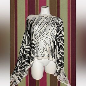 Stylish Zebra Print Poncho